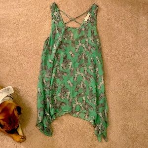 Sheer green with pineapples bathing suit cover up